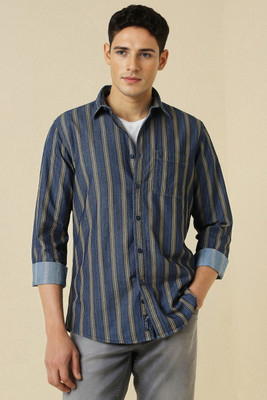 Allen Solly Men Striped Casual Blue, Yellow Shirt