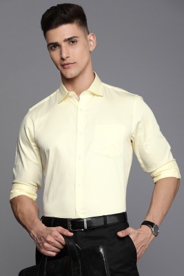 Allen Solly Men Solid Formal Yellow Shirt