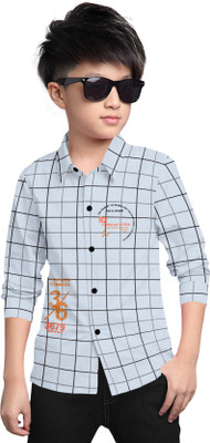 STUD APPARELS Boys Printed Casual Grey Shirt
