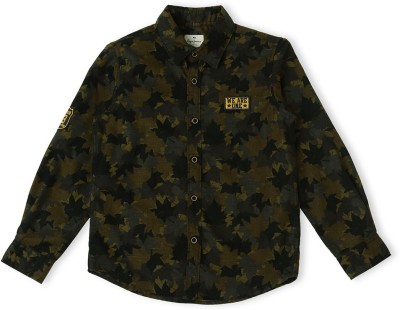 Pepe Jeans Boys Military Camouflage Casual Black Shirt