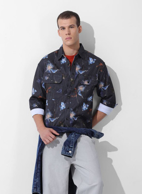 The Indian Garage Co. Men Printed Casual Black Shirt