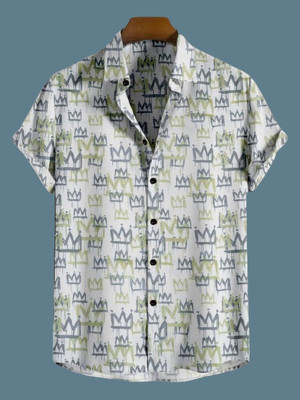 Vilantra Fashion Men Solid Casual Light Green Shirt