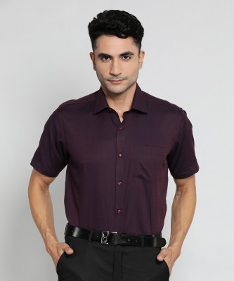 VAN HEUSEN Men Self Design Formal Purple Shirt