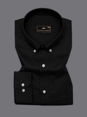 HOC Men Solid Casual Black Shirt
