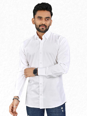 SHIVYM Men Solid Formal White Shirt