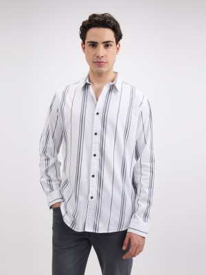 Pepe Jeans Men Striped Casual White Shirt