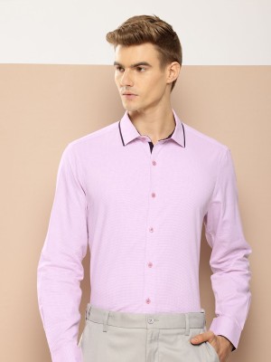 INVICTUS Men Self Design Formal Purple Shirt