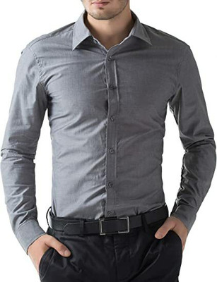 ALVIN ENTERPRISE Men Solid Casual Grey Shirt