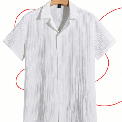 SHIRTWALA Men Self Design Casual White Shirt