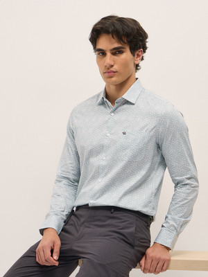 THE BEAR HOUSE Men Printed Formal Blue Shirt