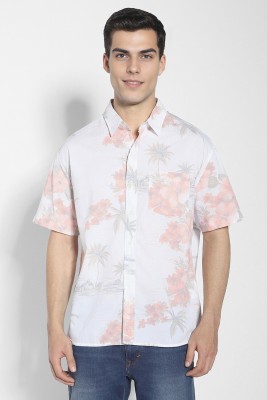 American Eagle Men Floral Print Casual White Shirt