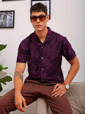 The Indian Garage Co. Men Printed Beach Wear Purple Shirt