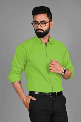 METRONAUT Men Solid Formal Light Green Shirt