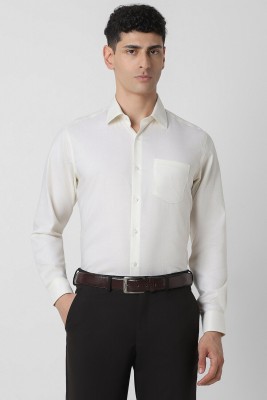 VAN HEUSEN Men Printed Formal Cream Shirt