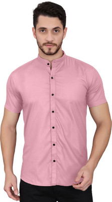 GAZZY CREATION Men Solid Casual Pink Shirt
