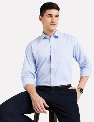 Manjubaa Enterprise Men Solid Formal Light Blue Shirt