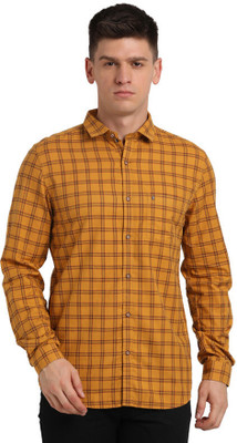 TURTLE Men Checkered Casual Black, Red, Yellow Shirt