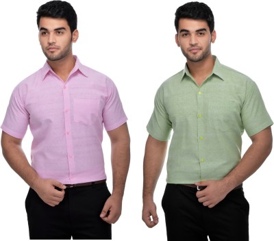 DESHBANDHU KHADI Men Solid Formal Multicolor Shirt(Pack of 2)
