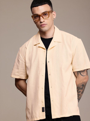 Roadster Men Solid Casual Purple Shirt