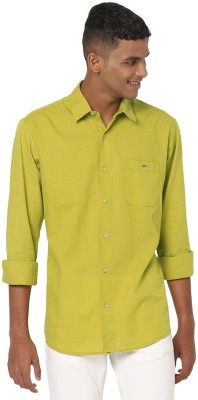 MUFTI Men Solid Casual Light Green Shirt