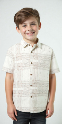 CAVIO Boys Checkered Casual Brown Shirt