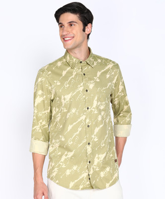 PETER ENGLAND Men Printed Casual Khaki Shirt