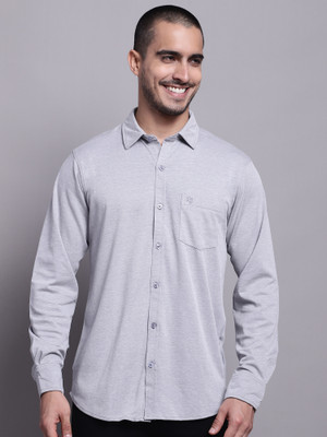 CANTABIL Men Self Design Casual Grey Shirt