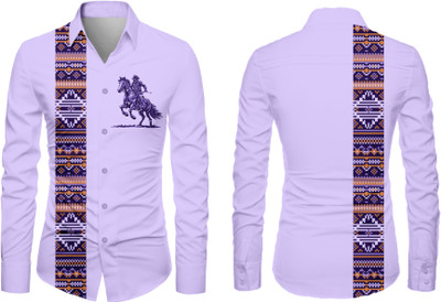 VMENTERPRISE Men Printed Casual Purple Shirt
