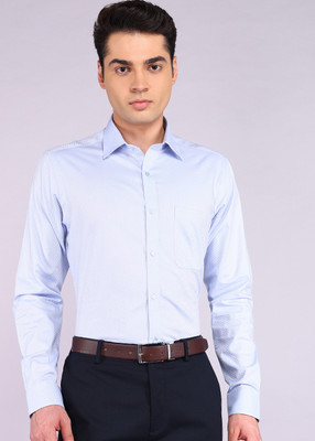 Raymond Men Printed Formal Blue Shirt