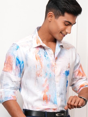 LOCOMOTIVE Men Printed Casual Multicolor Shirt