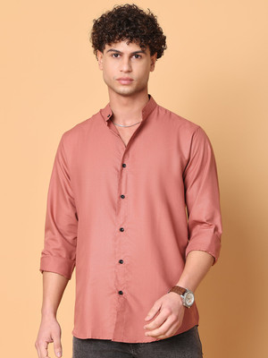 Tanip Men Solid Casual Pink Shirt
