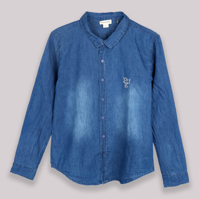 Purple United Kids Boys Solid Casual Blue Shirt