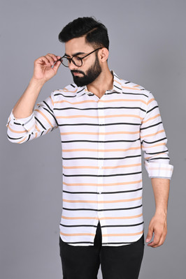 FUBAR Men Striped Casual Multicolor Shirt