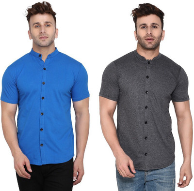 Lawful Casual Men Solid Casual Multicolor Shirt(Pack of 2)