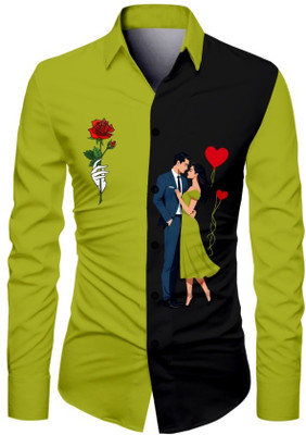 JRKENTERPRISE Men Printed Casual Light Green Shirt