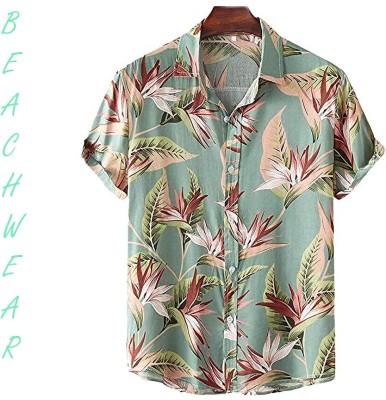 Mms Creation Men Printed Casual Green Shirt