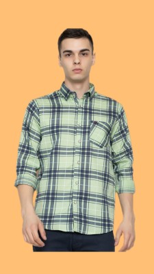 Modernity Men Self Design Casual Green Shirt