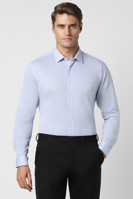 VAN HEUSEN Men Solid Formal Blue Shirt