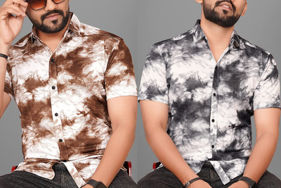 Voroxy Men Dyed/Ombre Casual Multicolor Shirt(Pack of 2)