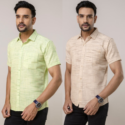 METRONAUT Men Solid Casual Multicolor Shirt(Pack of 2)