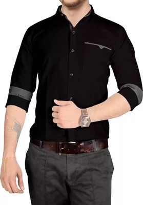 MAHADEV ENTERPRISE Men Solid Casual Black Shirt