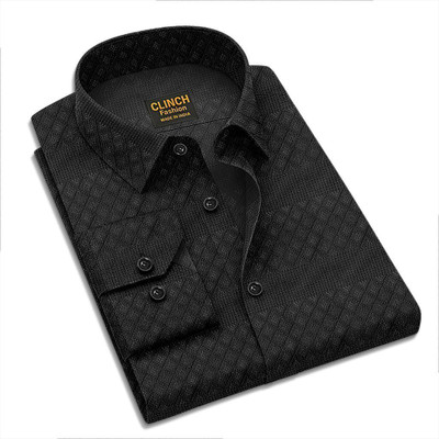 clinch fashion Men Self Design Casual Black Shirt
