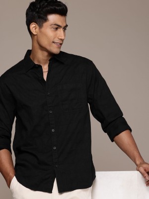 WROGN Men Self Design Casual Black Shirt