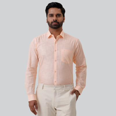 Ariser Men Solid Formal Orange Shirt