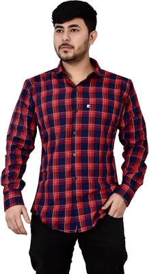 Marc Laurent Men Checkered Casual Red, Blue, White Shirt