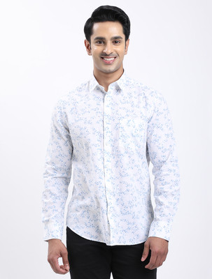 INDIAN TERRAIN Men Printed Casual White Shirt