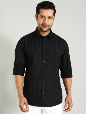 INDIAN TERRAIN Men Printed Casual Black Shirt