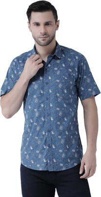 ZEAL Men Printed Casual Blue Shirt