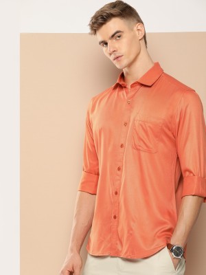 INVICTUS Men Solid Casual Orange Shirt