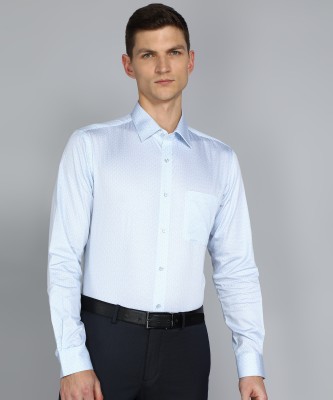 Raymond Men Printed Formal Light Blue Shirt